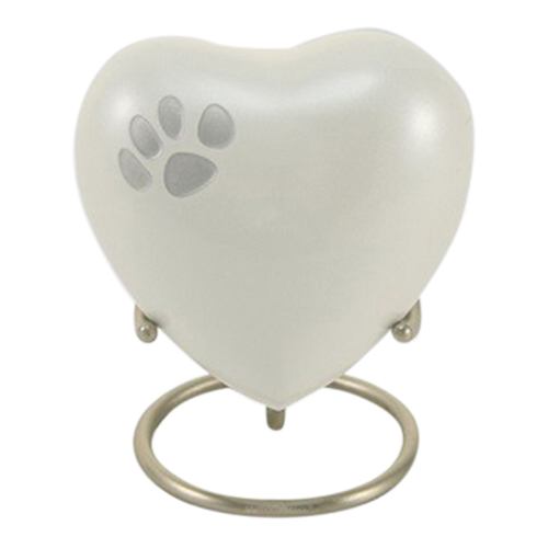 Pearl Heart Pet Keepsake Urn